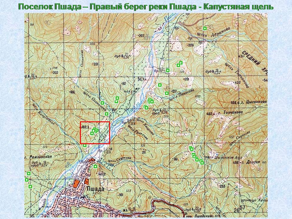 Карта расположения дольменов