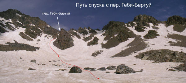 Путь спуска с пер. Геби-Бартуй (щелкните по фото для увеличения)